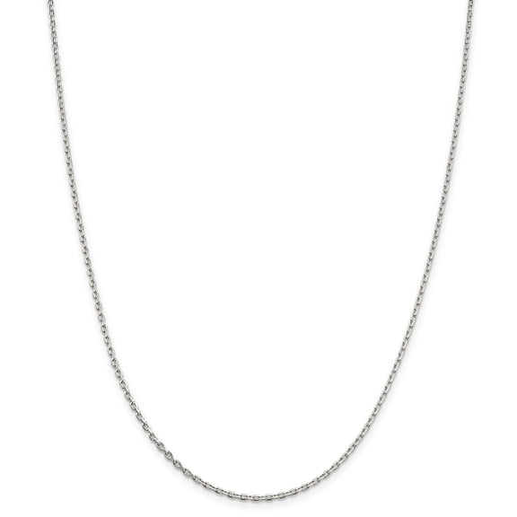 Sterling Silver 2mm Beveled Oval Cable Chain