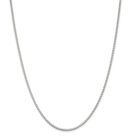 Sterling Silver 2mm Box Chain Necklace - 13.4 Grams - 24 Inch - Spring Ring