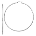 thumbnail image 1 of Sterling Silver 2mm Diamond Cut Hoop Earrings Sterling Silver Earrings, 1 of 1