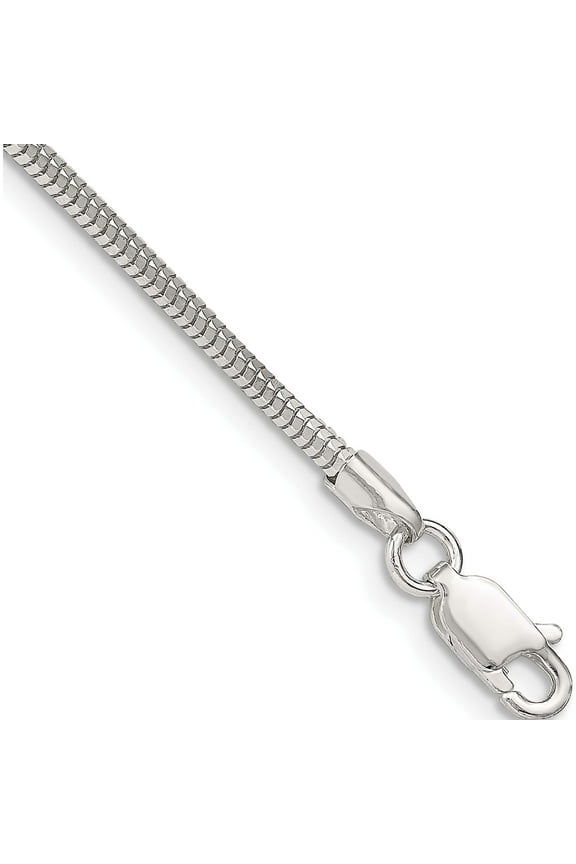 Sterling Silver 2mm Diamond-Cut Snake Chain (8 X 2) Made In Italy qfs3-8