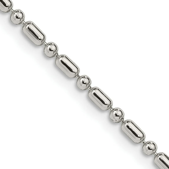 Sterling Silver 2mm Fancy Beaded Chain (16 X 2) Made In India qfc195-16