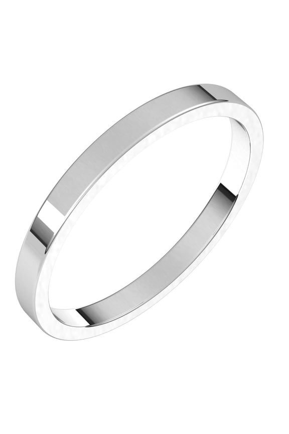 Sterling Silver 2mm Flat Classic Bridal Wedding Engagement Anniversary Band Ring Fine Jewelry For Women Gifts For Her, Size 7