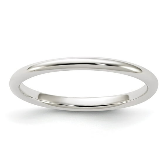Sterling Silver 2mm Half Round Size 8 Band