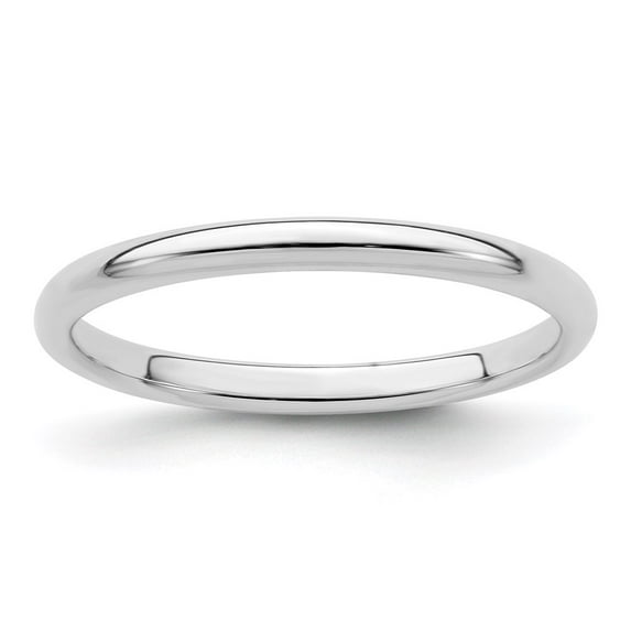 Sterling Silver 2mm Half-Round Wedding Band - Size 4