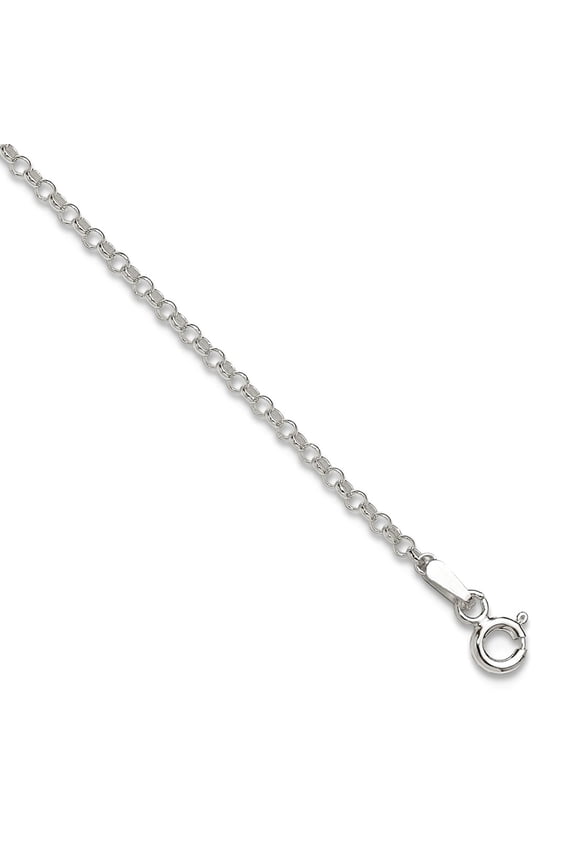 925 Sterling Silver 2mm Rolo Chain Anklet 9 Inch Spring-Ring Anklet for Women and Men - 1.7 Grams