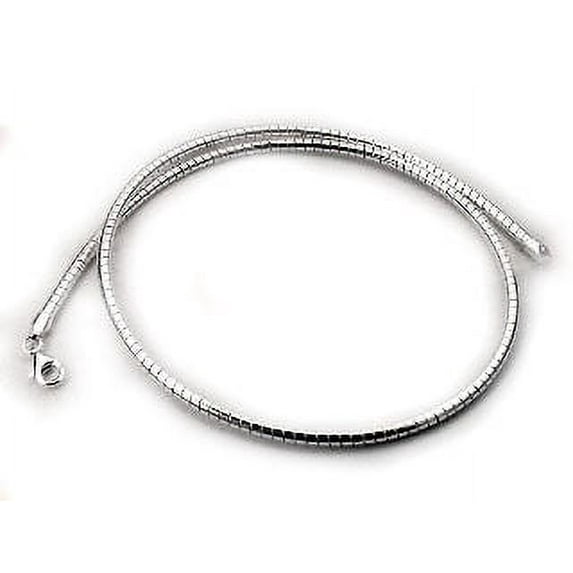 Sterling Silver 2mm Round Omega 18" Chain Necklace
