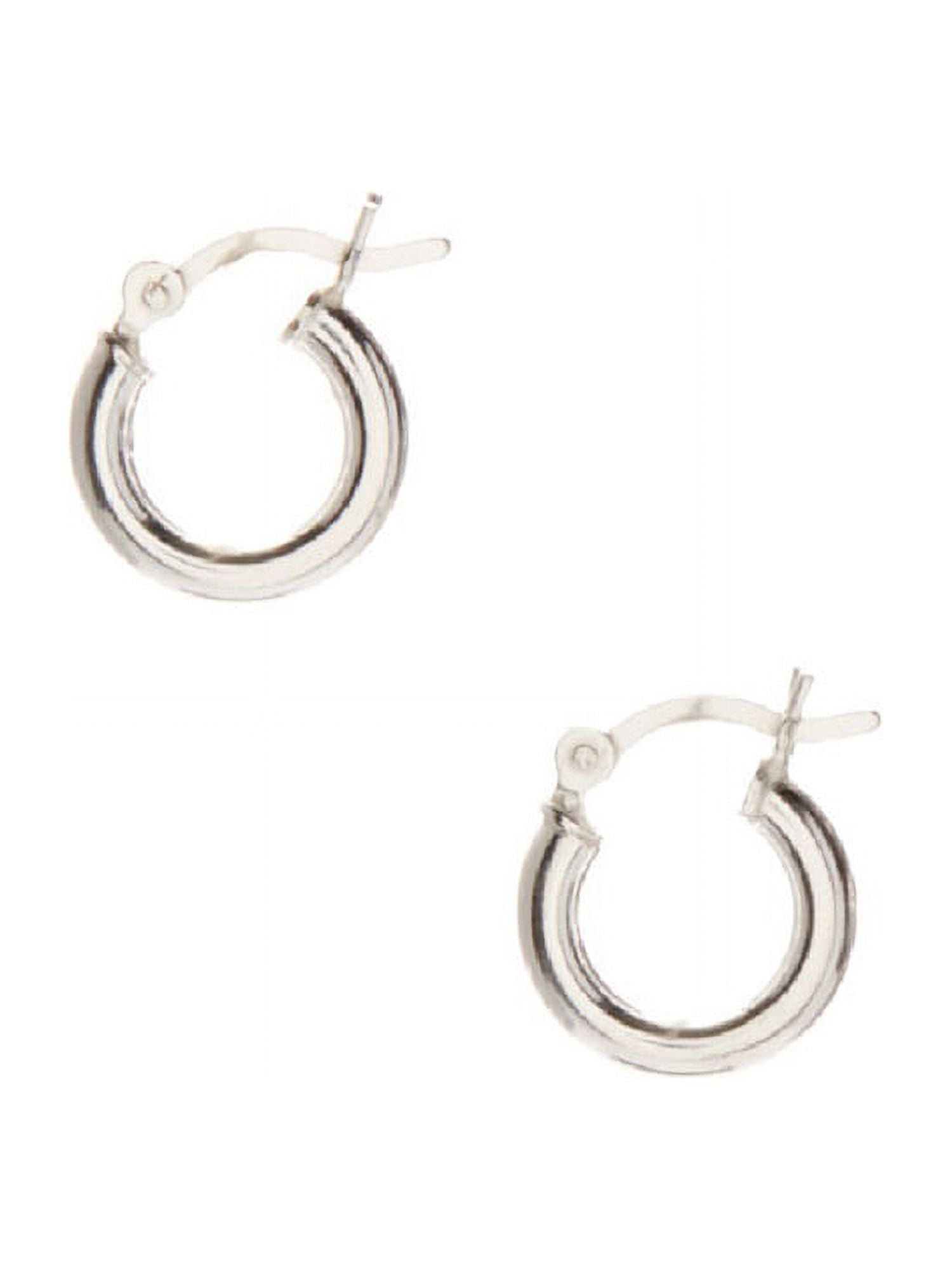 Sterling Silver 2mm x 12mm Plain Hoop Earrings