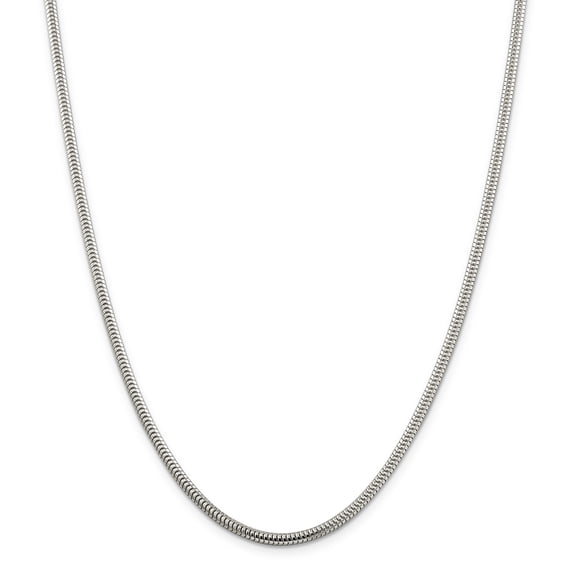Sterling Silver 3.00mm Round Snake Chain