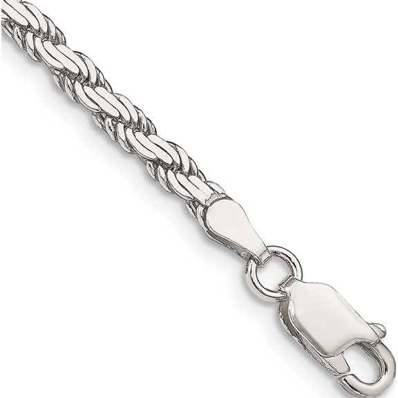 Sterling Silver 3.1mm Flat Rope Chain (7 X 3.1) Made In Italy qfc204-7