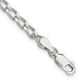 thumbnail image 1 of Finest Gold Sterling Silver 3.2 mm Open Elongated Link Chain Anklet, 1 of 4