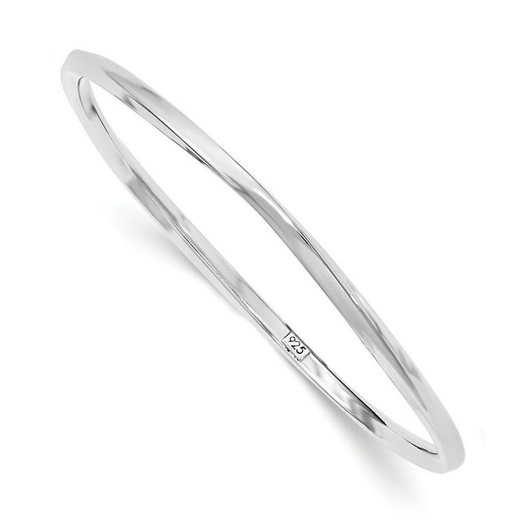 Sterling Silver 3.50mm Bangle Bracelet - Walmart.com