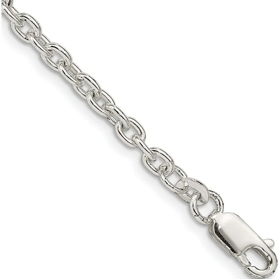 Sterling Silver 3.5mm Cable Chain (8 X 3.5) Made In India qcl100-8