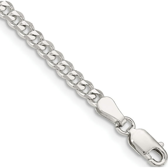 Sterling Silver 3.5mm Curb Chain (8 X 3.5) Made In India qcb100-8
