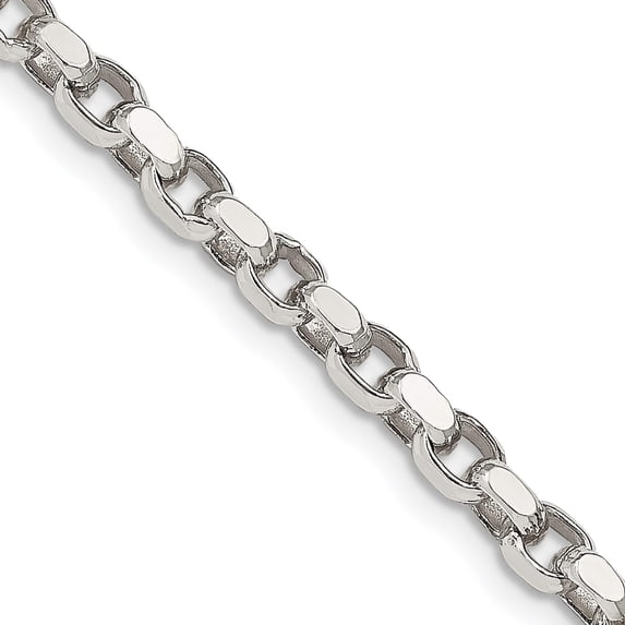Sterling Silver 3.5mm Diamond-Cut Rolo Chain (22 X 3.5) Made In Italy qfc51-22