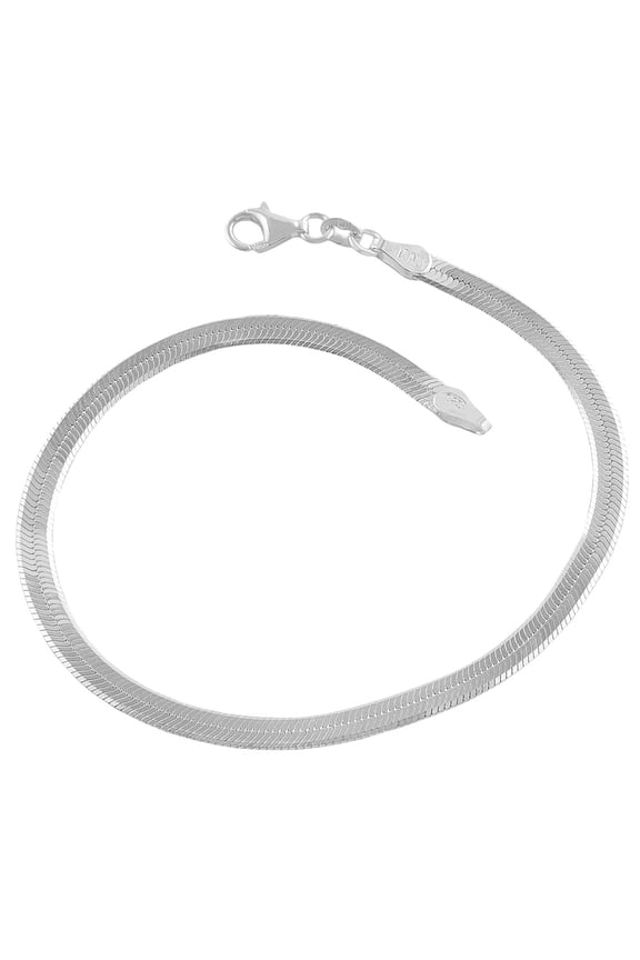 Sterling Silver 3.6 mm Herringbone Chain Bracelet (7.5 inch)