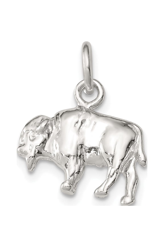 Sterling Silver 3-D Buffalo Charm Solid Casted Polished Alluring Charming Graceful A classic choice for celebrating love and achievement