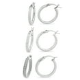thumbnail image 1 of Sterling Silver 3 Piece Hoop Earrings Set, 1 of 6
