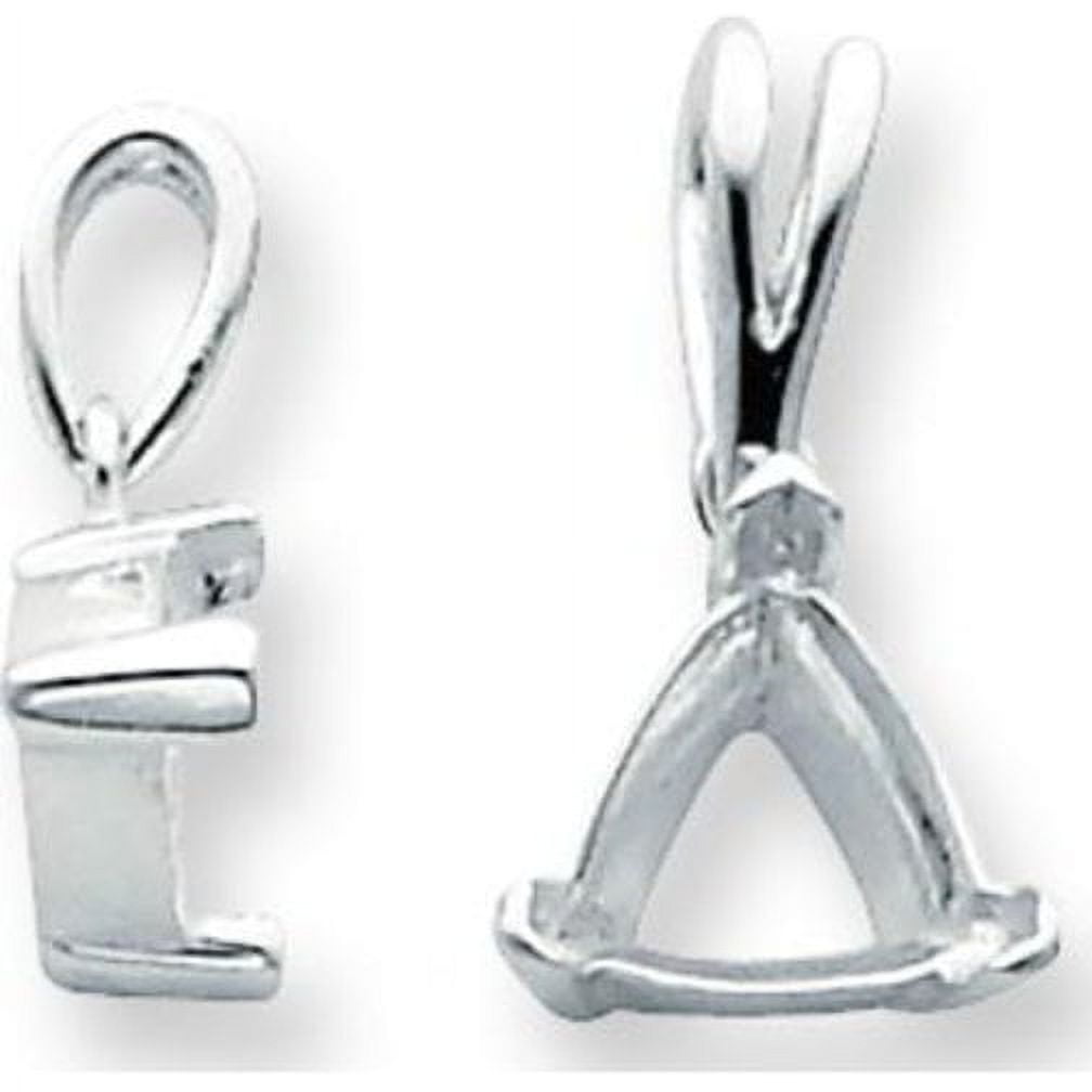 Sterling Silver 3 Prong Trillion V-End Setting 4Mm - Pack Of 6