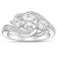 thumbnail image 1 of Sterling Silver 3 Stones Round Simulated Diamond Ring, 1 of 2