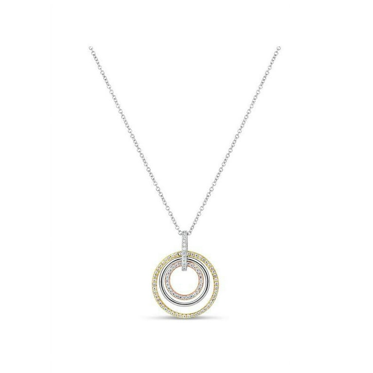 Sterling silver CZ 3 tone necklace Sterling silver CZ 3 tone necklace