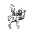 thumbnail image 1 of Sterling Silver 30" 1.2mm Box Chain 3D Caribou or Elk Bull Pendant Necklace, 1 of 2