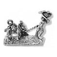 thumbnail image 1 of Sterling Silver 30" 1.2mm Box Chain 3D Gold Prospector Miner Panner Donkey Pendant Necklace, 1 of 2