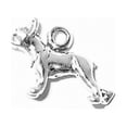 thumbnail image 1 of Sterling Silver 30" 1.2mm Box Chain 3D Small Boston Terrier Ears Up Dog Breed Pendant Necklace, 1 of 2