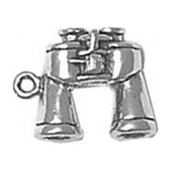 Sterling Silver 30" 1.2mm Box Chain 3D Sports Site Seeing Bird Watching Binoculars Pendant Necklace