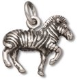 thumbnail image 1 of Sterling Silver 30" 1.2mm Box Chain 3D Standing Striped Zebra Pendant Necklace, 1 of 2