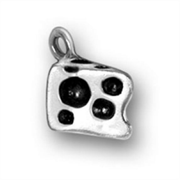 Sterling Silver 30" 1.2mm Box Chain 3D Wedge Block Swiss Cheese Pendant Necklace
