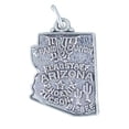 thumbnail image 1 of Sterling Silver 30" 1.2mm Box Chain ARIZONA State Pendant Necklace, 1 of 2