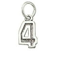 thumbnail image 1 of Sterling Silver 30" 1.2mm Box Chain Jersey Number Four 4 Pendant Necklace, 1 of 2