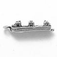 thumbnail image 1 of Sterling Silver 30" 1mm Box Chain 3D Canal Or Narrow Boat Pendant Necklace, 1 of 2