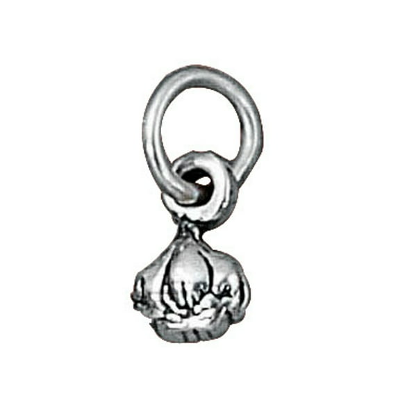 Sterling Silver 30" 1mm Box Chain 3D Head Of Garlic Pendant Necklace