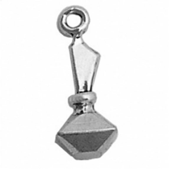 Sterling Silver 30" 1mm Box Chain 3D Ladies Perfume Bottle Pendant Necklace