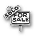 thumbnail image 1 of Sterling Silver 30" 1mm Box Chain 3D Realtors FOR SALE Sign SOLD Pendant Necklace, 1 of 2