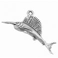 thumbnail image 1 of Sterling Silver 30" 1mm Box Chain 3D Sailfish Marlin Swordfish Pendant Necklace, 1 of 2
