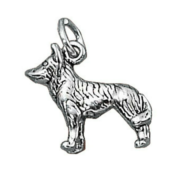 Sterling Silver 30" 1mm Box Chain 3D Siberian Husky Dog Breed Pendant Necklace