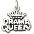 thumbnail image 1 of Sterling Silver 30" 1mm Box Chain DRAMA QUEEN Word Tierra Or Crown Pendant Necklace, 1 of 2