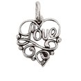 thumbnail image 1 of Sterling Silver 30" 1mm Box Chain LOVE Word Heart Design Pendant Necklace, 1 of 2