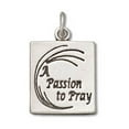 thumbnail image 1 of Sterling Silver 30" 1mm Box Chain Two Sided A Passion To Pray Message Pendant Necklace, 1 of 2