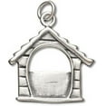 thumbnail image 1 of Sterling Silver 30" 1mm Box Chain Wooden Dog House Picture Frame Pendant Necklace, 1 of 2