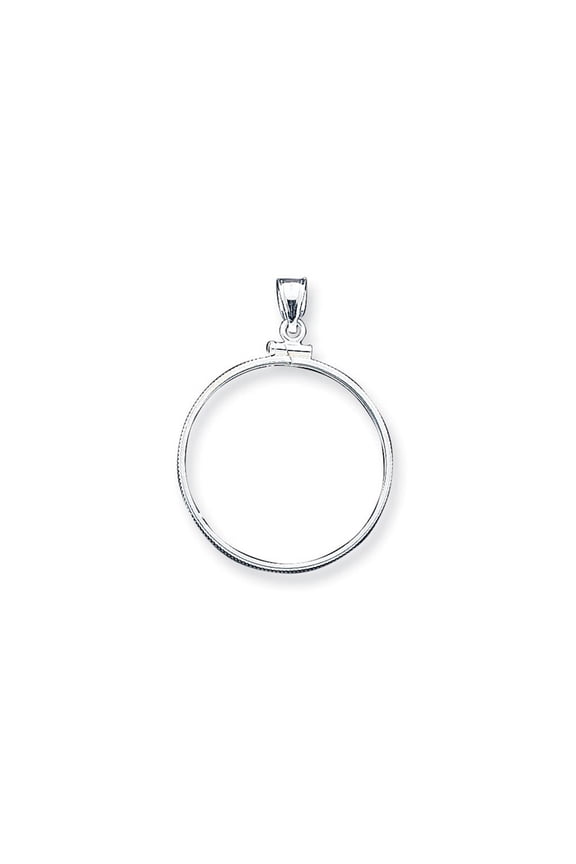 Sterling Silver 30.5 x 2.1mm $0.50 Plain Coin Bezel Pendant