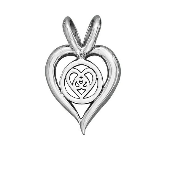 Sterling Silver 30" .8mm Box Chain 16mm Open Heart Pendant Necklace