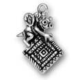 thumbnail image 1 of Sterling Silver 30" .8mm Box Chain 3D Bee Sewing Quilt Pendant Necklace, 1 of 2