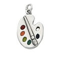 thumbnail image 1 of Sterling Silver 30" .8mm Box Chain 3D Enameled Artist Palette Pendant Necklace, 1 of 2