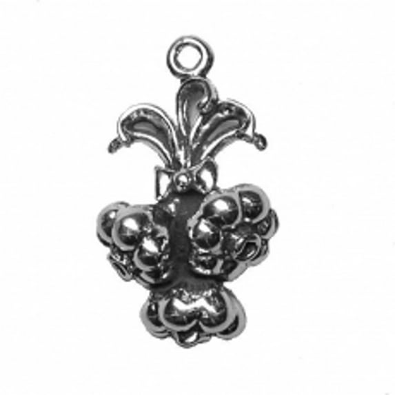 Sterling Silver 30" .8mm Box Chain 3D Three Of Clove Garlic Pendant Necklace