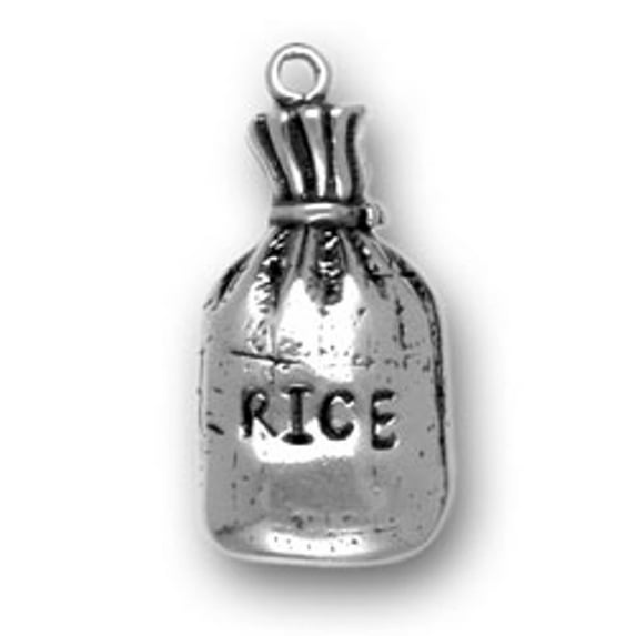 Sterling Silver 30" .8mm Box Chain Chefs Cooks Bag Of Rice Flat Pendant Necklace