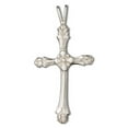 thumbnail image 1 of Sterling Silver 30" .8mm Box Chain Christian Flowered Ends Cross Pendant Necklace, 1 of 2