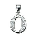 thumbnail image 1 of Sterling Silver 30" .8mm Box Chain Cubic Zirconia Number Zero 0 Pendant Necklace, 1 of 2